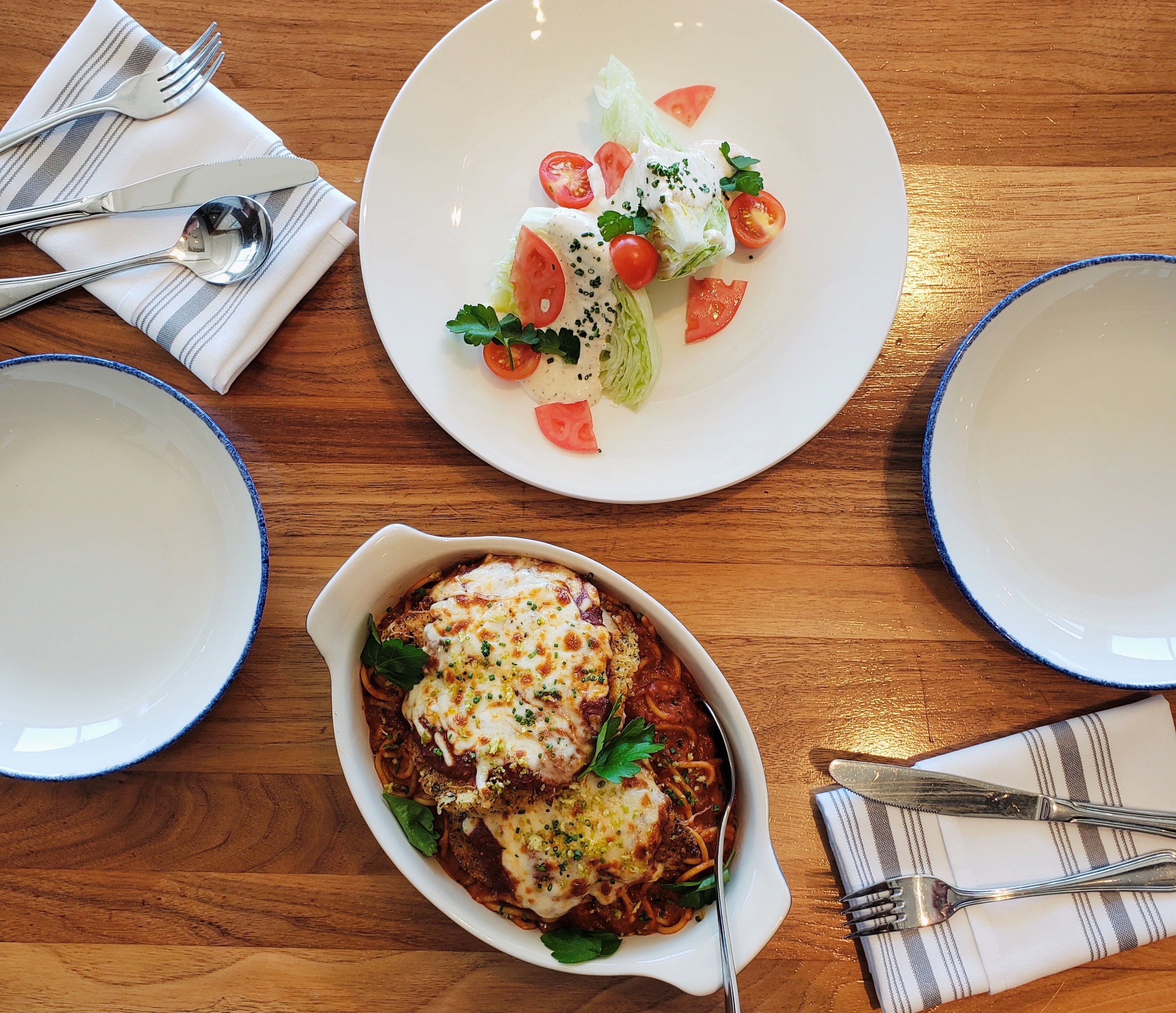 Pasta Dinner At Seaglass Restaurant