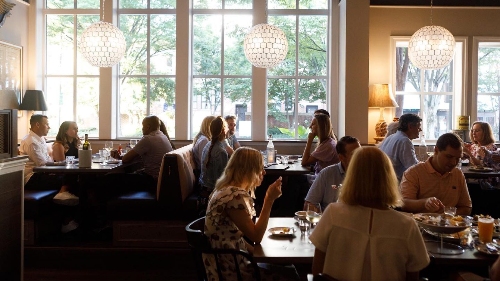 People eating indoors at The Salt Line