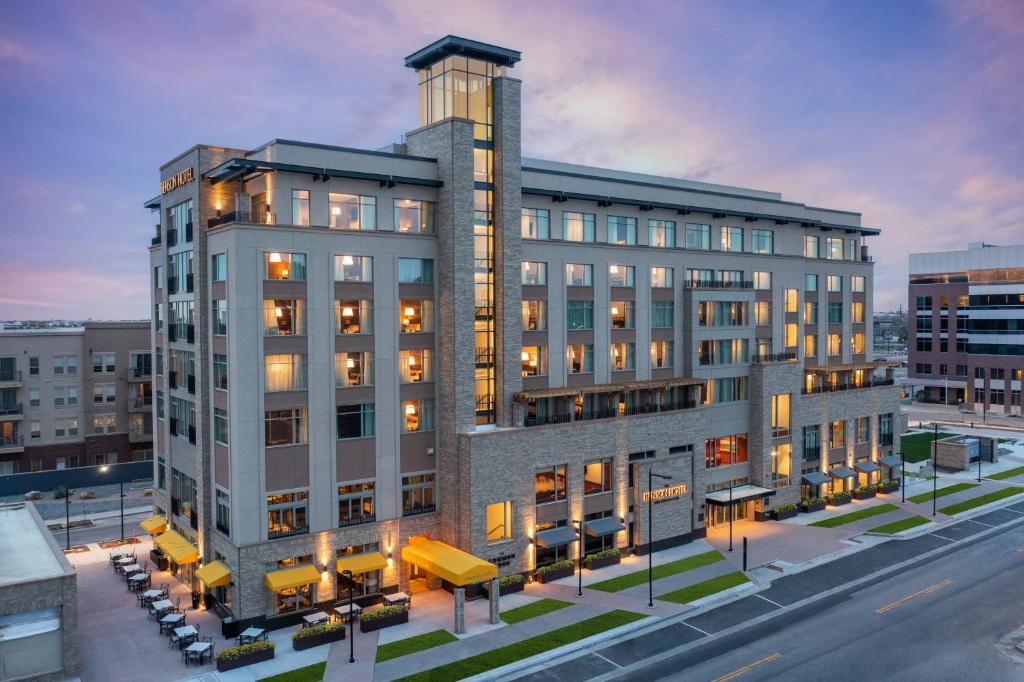 The Benson Hotel exterior at sunset